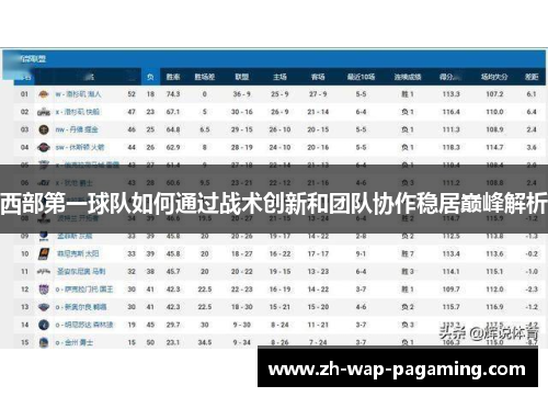 西部第一球队如何通过战术创新和团队协作稳居巅峰解析